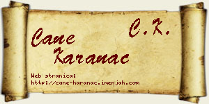 Cane Karanac vizit kartica